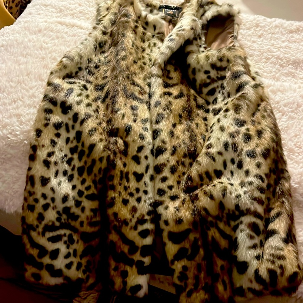 Leopard fur vest